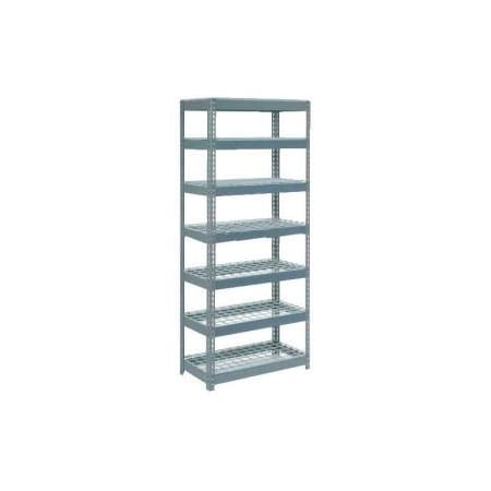 Global Equipment Extra Heavy Duty Shelving 36"W x 12"D x 96"H With 7 Shelves, Wire Deck, Gry 717471